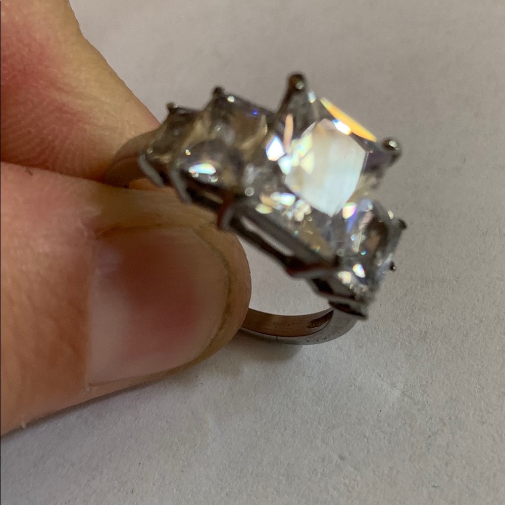 NWT triple stone diamond imitation ring